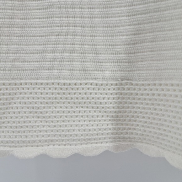 Wilfred XS White Knit Sweater Dress Scallop Trim Y2K‎ Cottagecore Soft Aritzia - Picture 6 of 12